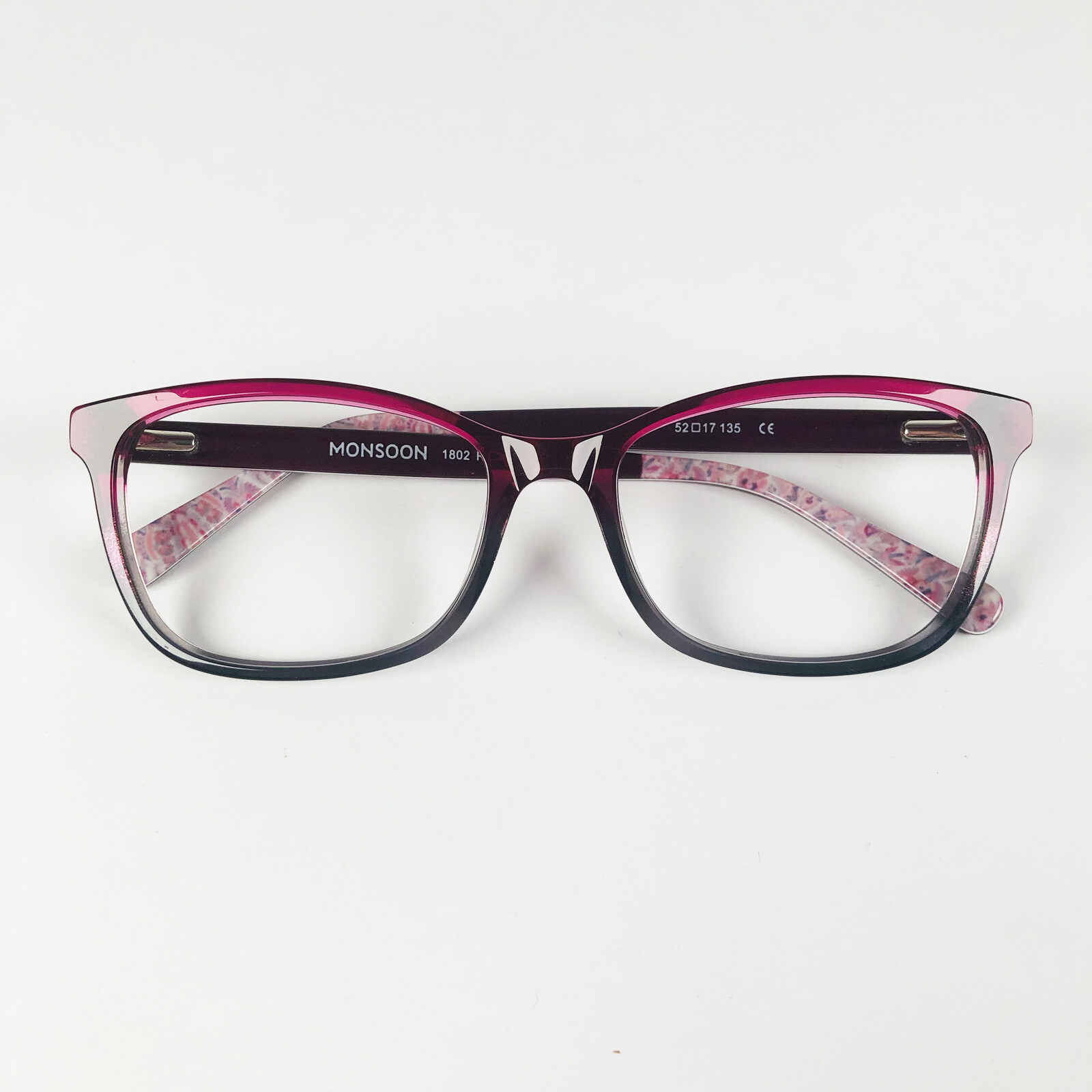 MONSOON eyeglasses RUBY RED/GREY SQUARE glasses frame MOD: 1802 RED ...