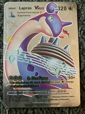 Pokemon Shining Fates Lapras Vmax Full Art card HP 320 G-Max Pump
