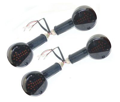 Fit For Royal Enfield Classic Full Black LED Indicator Blinker Turn Signal Light