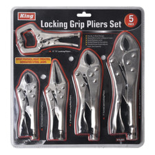 Locking Pliers Vice Grip 5 Piece Assorted Tools Vise Jaw Clamp Hand Tool Set NEW