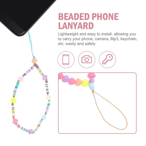 2 Pcs Beaded Phone Strap Hanging Lanyard Phone Phone Decoration - Photo 4/12