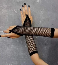 Fingerless Fishnet Costume Gloves Black Sexy Valentine’s Day Cosplay