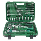 124PCS Mechanics Tool Set 1/2" 1/4" 3/8" Metric Wrench Sockets for Auto Repair