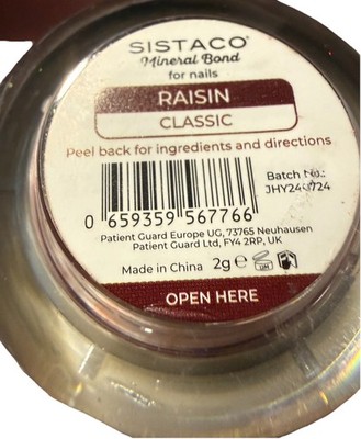 Sistaco Mineral Bond Nail Powder~ Raisin Classic - NEW/SEALED
