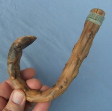Antq Bent Knobby Briarwood 19th Century Walking Stick Cane Handle