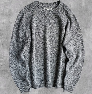 Outerknown Hemisphere Sweater Recycled Cotton Marled Yarn Salt Pepper Mens L