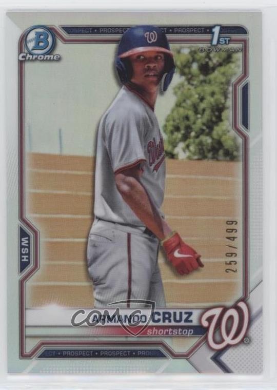2021 Bowman Chrome Prospects Refractor 259/499 Armando Cruz #BCP-247 12g7