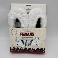 NEW PEANUTS Snoopy Microwavable Warming Weighted Scented Slippers Fits Size 6-10