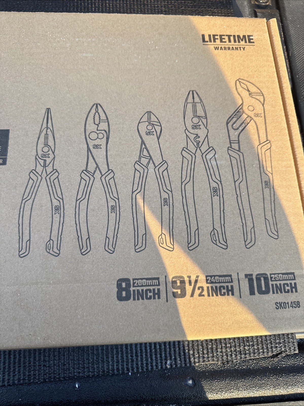 5pc Pliers Set SK Tools Linesman, Groove, Slip Joint, Diagonal Long Nose Sk01458