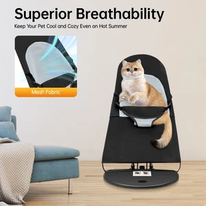 Dog Rocking Bed Pet Bouncy Chair Cat Indoor Lounge Washable Black Mesh Pet Toys