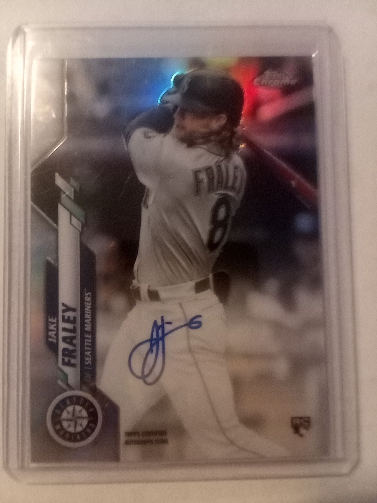 2020 Topps Chrome - Rookie Autographs Jake Fraley #RA-JF Refractor /499 (AU, RC)