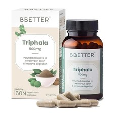 BBETTER Triphala 500mg Capsules for Gut Health Digestion Constipation