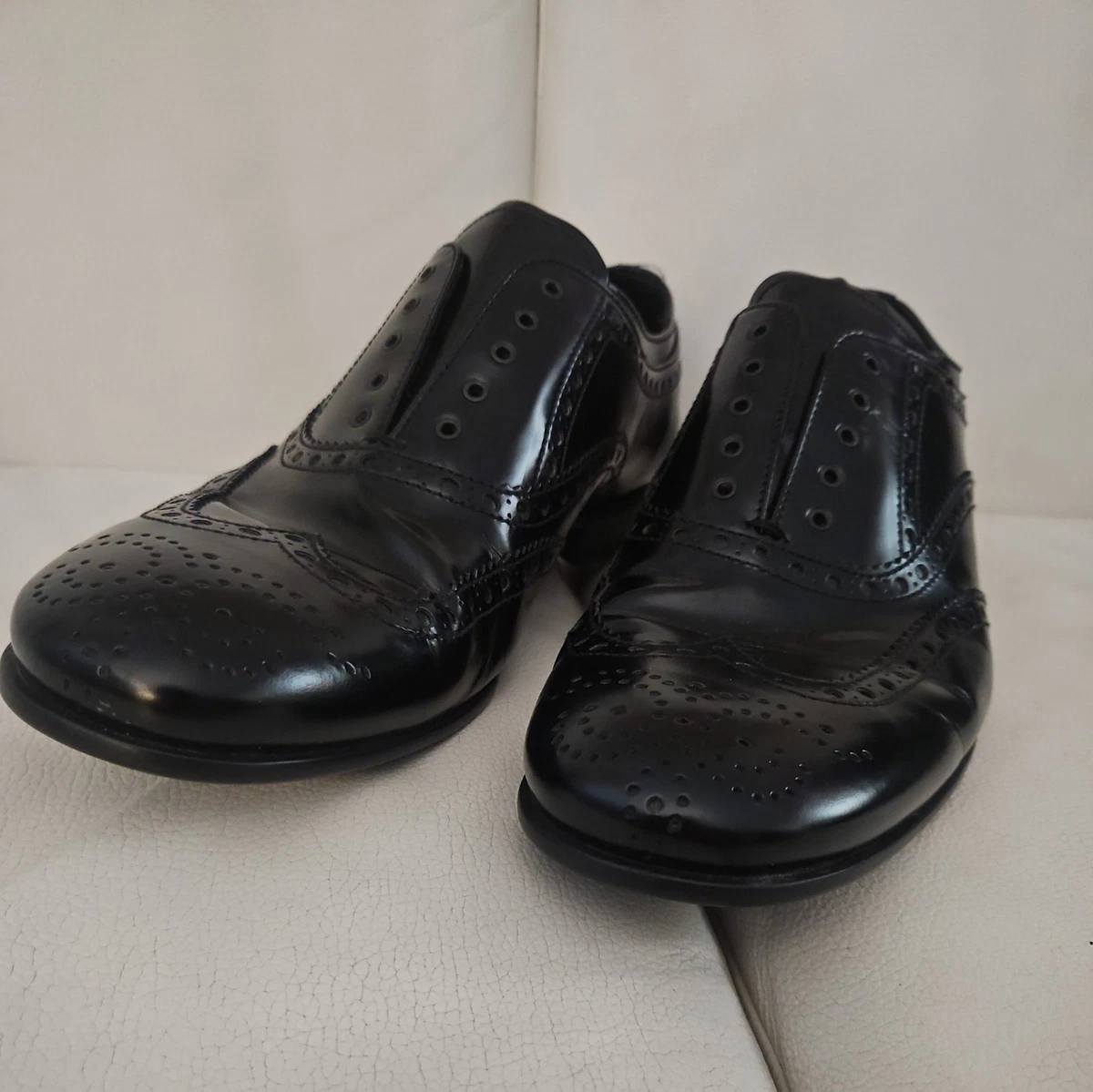 Prada Men\'s Black Patent Leather Wing Tip Shoes Size 10.5 Prada Shoes Men - Etsy main image 2