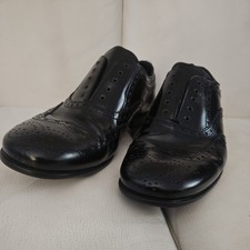 PRADA   Men's  BLACK LEATHER wingtip dress shoes size 6.5  Near nuw