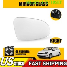 Heated Mirror Glass for Volkswagen Golf 2010-14 Right Passenger Side Front 1~10X