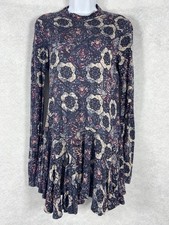 Free People Annabelle Tunic Top Women  s Medium 3/4 Sleeve Open Back Boho Chic