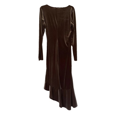 NASHALYLY Elegant Velvet Green Dress Women XL Sexy Long Sleeve Bodycon Mermaid - Picture 9 of 13