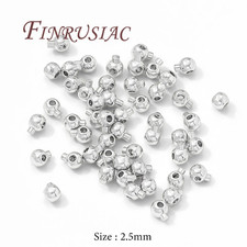 2.5Mm 3Mm 18K Gold Plated Crimp End Beads,Crimp Beads for Jewelry Making Supplie