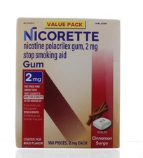 Nicorette Nicotine Gum 2MG Cinnamon Surge 160 Pcs Exp 2/2026 Free Shipping