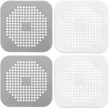 Shower Drain Hair Catcher, Four Drain Hair Catchers with Suction Cups for Bathro