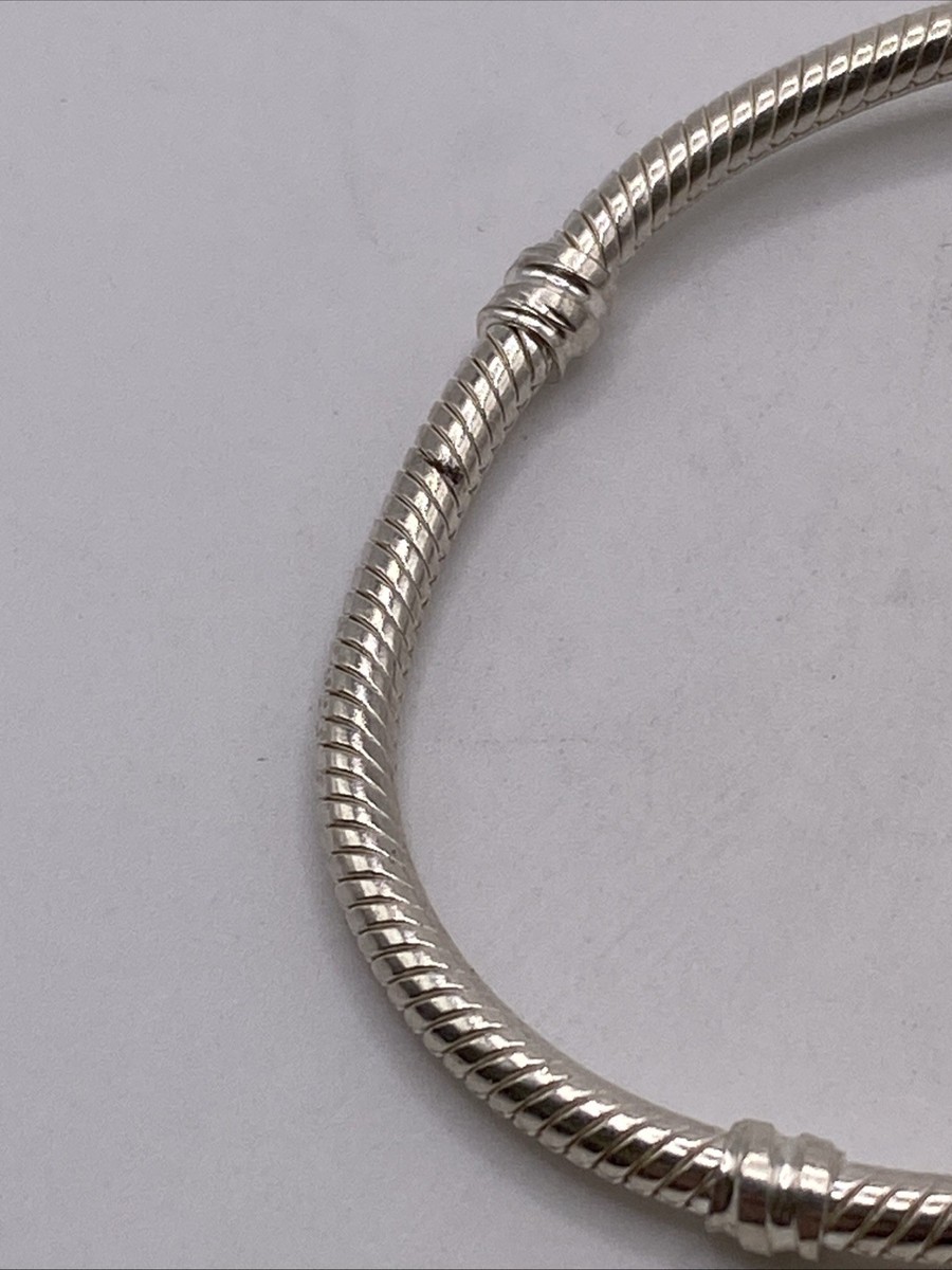 Authentic Pandora S925 ALE SS Chain Ball Heart Clasp Bracelet 6 3