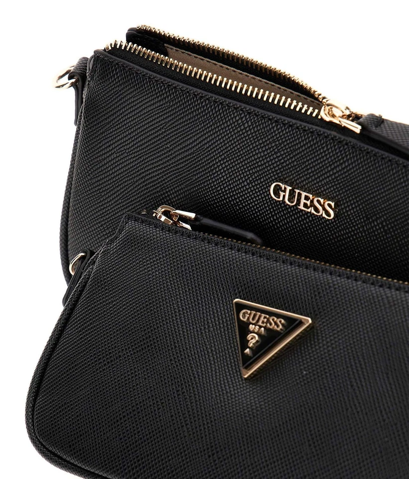 GUESS Noelle II Double Pouch Crossbody Bag Umhängetasche Tasche Black schwarz - Bild 3 von 3