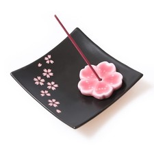Japanese Ceramic Handmade Cute Cherry Blossom Incense Stick Holder or Incense...