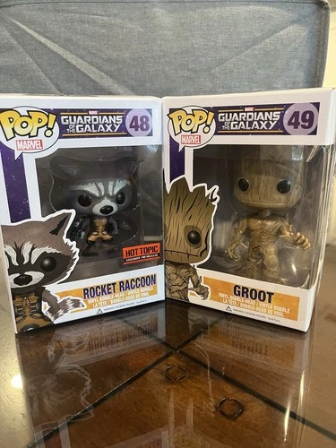 Funko Marvel Vinyl Figure Rocket Raccoon 48 And Groot 49 New