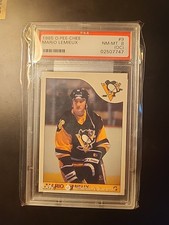 1985 O-Pee-Chee Mario Lemieux #9 Rookie PSA 8 OPC (OC) RC Pittsburgh Penguins