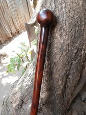 1920s Style Wooden Walking Stick African Rosewood Mahogany Cane Vintage Gift
