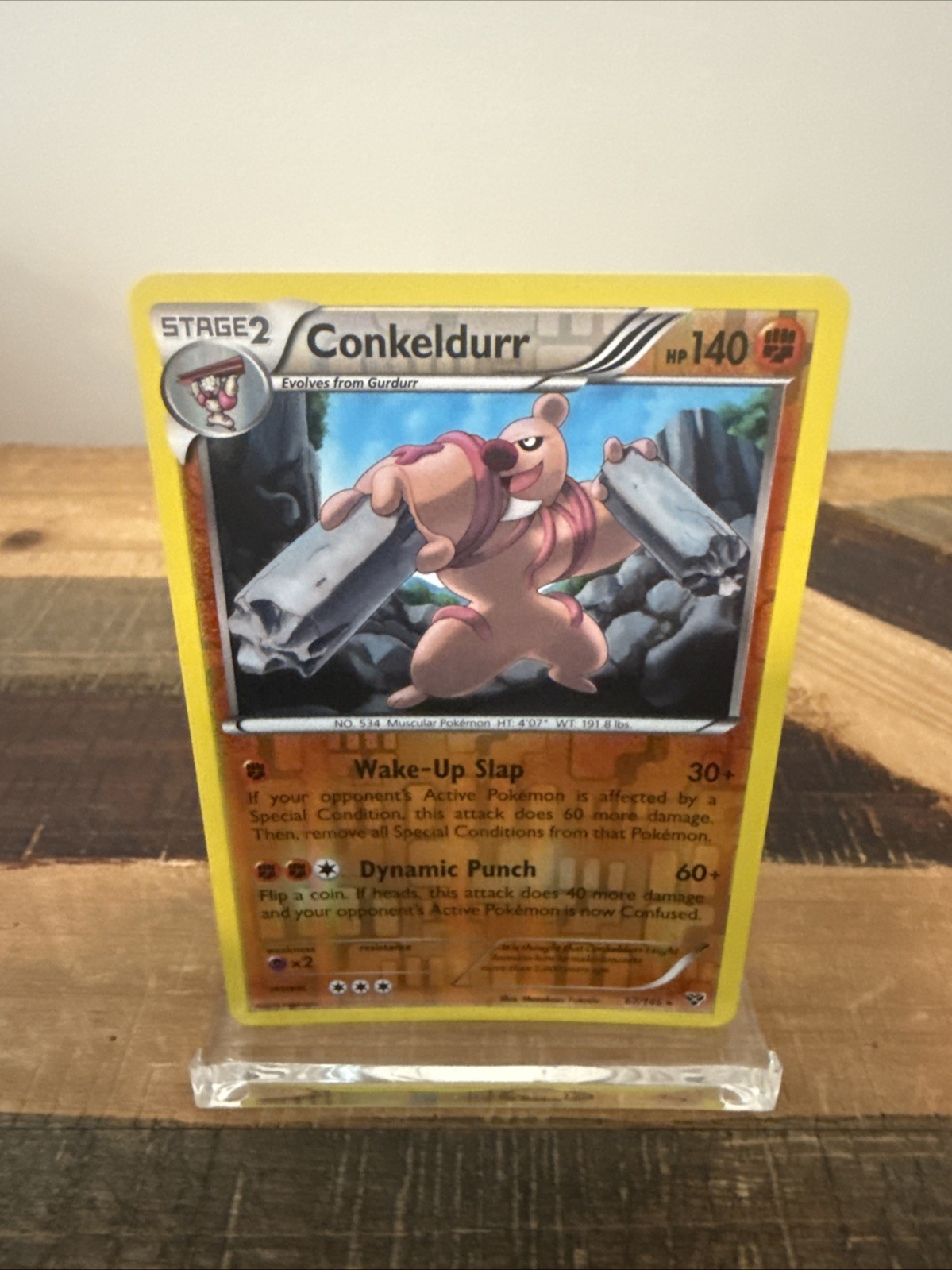 Pokemon Conkeldurr 67/146 XY Base Set Reverse Holo Rare LP