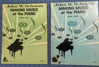 Lot of (2)  Vintage (1962-63) Schaum MAKING MUSIC at the PIANO Books 2 & 3