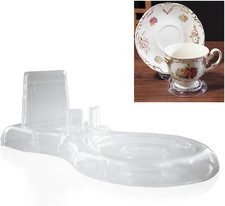 Clear Teacups and Saucer Display Easel Stand Holder,Set of 6