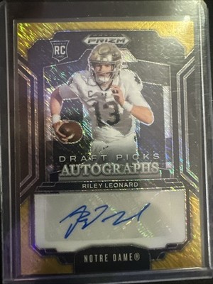 2025 Prizm Draft Picks Gold Shimmer Auto #DPA-RLD RILEY LEONARD RC SP #/15 IND
