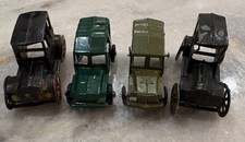 Vintage Japan Tin Toy Cars Lot - 1940s - 50s Penny Toy Metal Autos - 4 Pieces