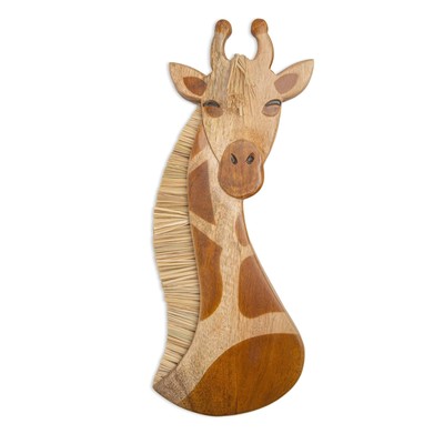 Handmade Wooden Safari Wall Decor, Wood Animal Wall Art for Nursery and Gende...