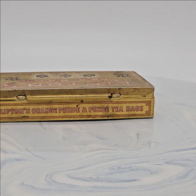 tobacco tea bags Antique Lipton Tea Tin – 20s Orange Pekoe Tea Bag Case – Early Ad Tobacco