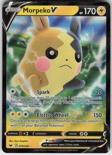 Morpeko V 079/202 V Rare Sword & Shield Near Mint