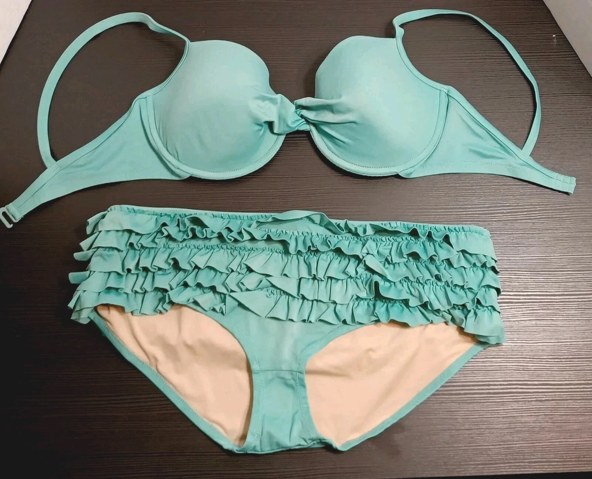 Haut De Bikini J.Crew Twist Bandeau Underwire - 34C Vert Lagon - Neuf Avec étiquettes