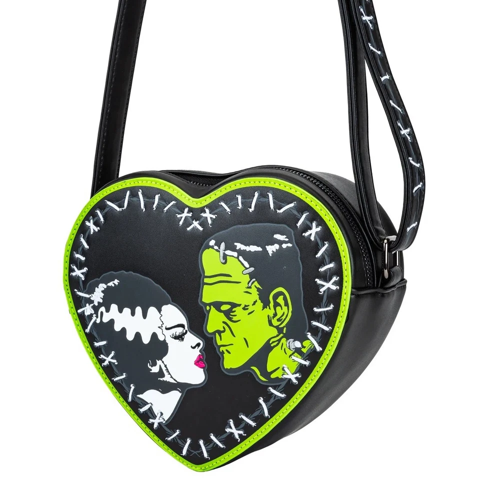 Authentic Rock Rebel Bride of Frankenstein Stitch Heart Mini Cross Body Bag NEW - Image 3 of 4