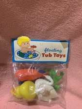 Vintage Floating Bath/ Tub Toys Made In Hong Kong 1970s Toys ? New In Packet