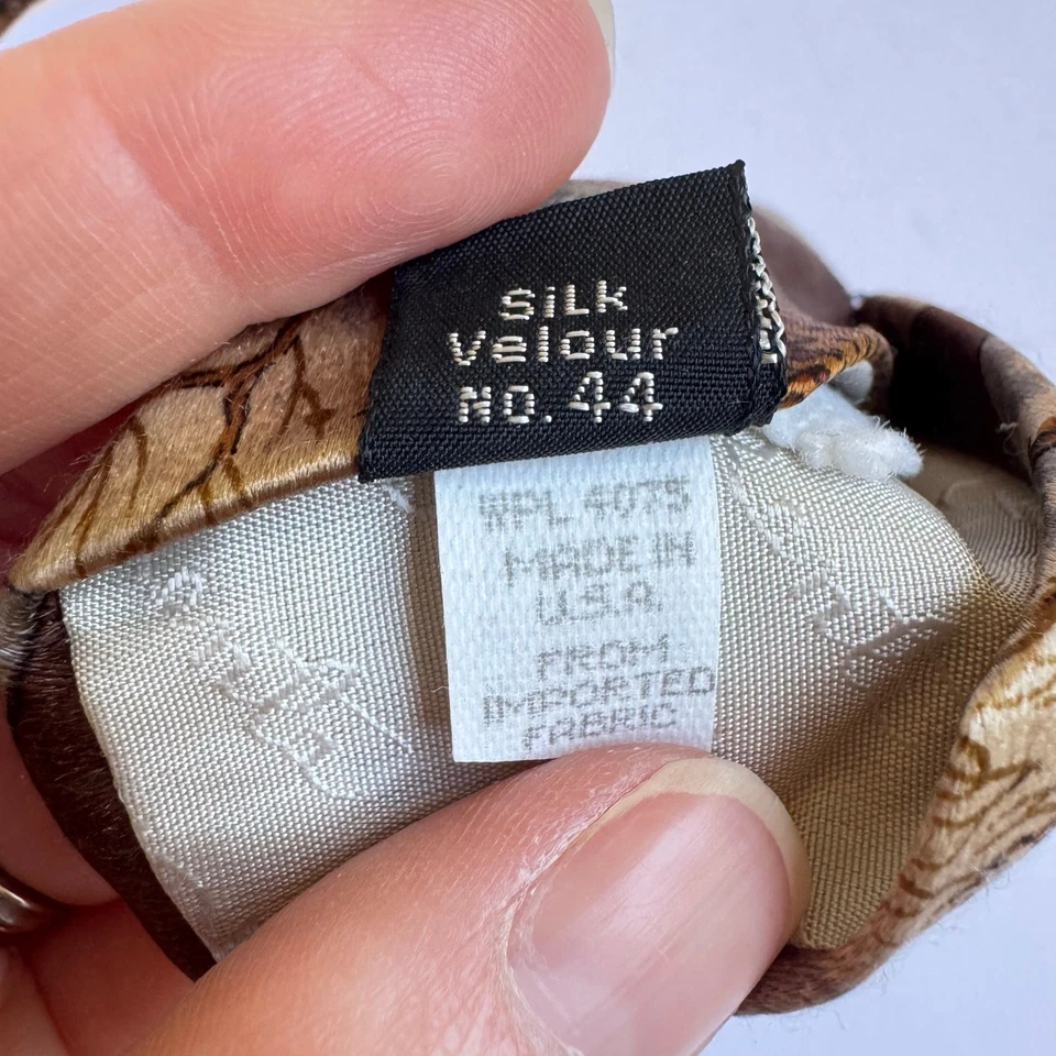 Oscar De La Renta Mens Silk Necktie Wood Cream Brown Tie Trees Nature Forestry - Image 4 of 4