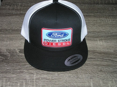 #ad Ford Power Stroke Diesel Trucker Hat Yupoong Classic 6006 Snapback Black White $18.99