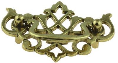 (5 Pack)AS IS  2-1/2 inch Queen Anne Chippendale Bail Pull Satin Brass
