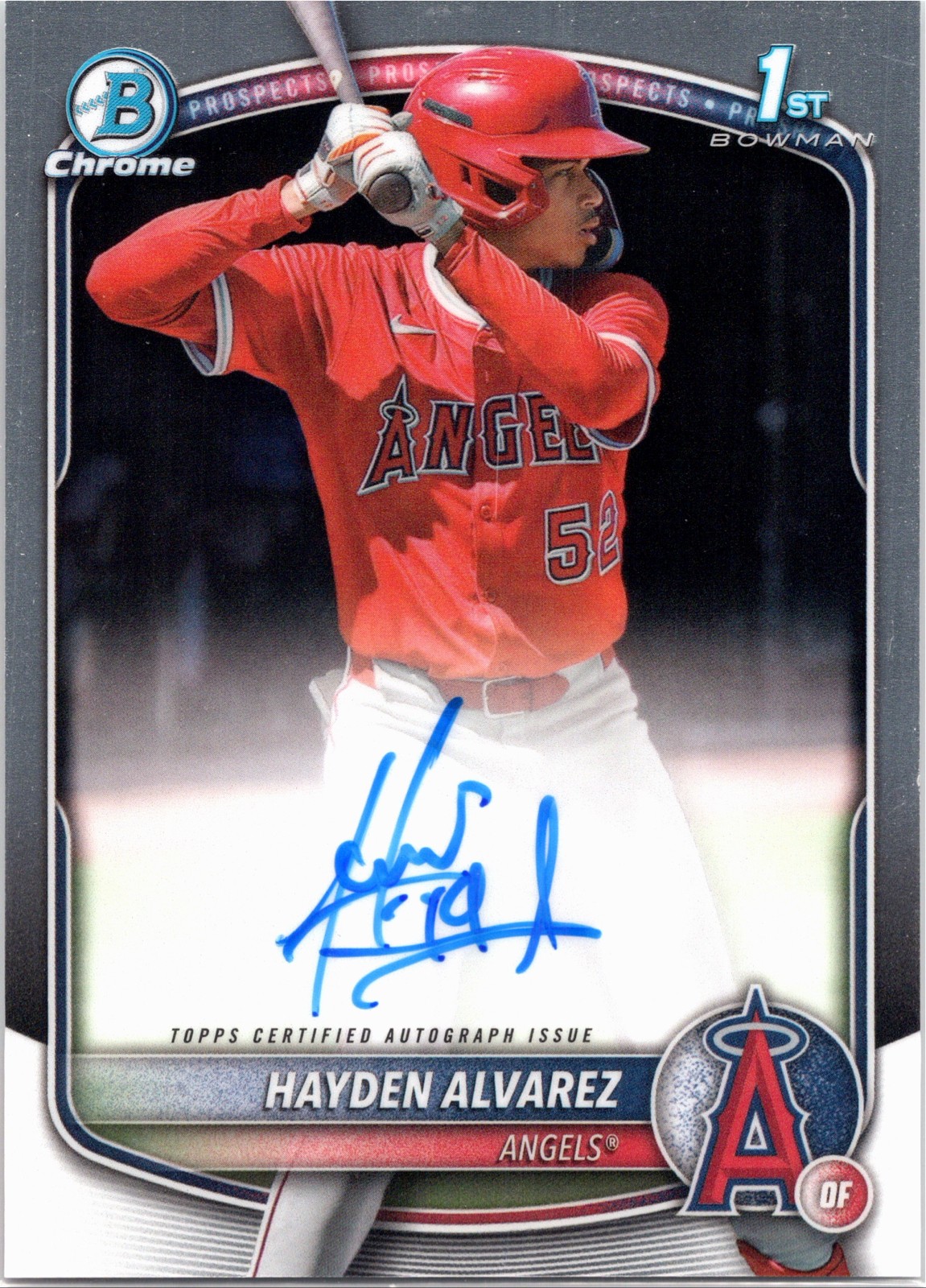 2025 Bowman - Chrome Prospect Autographs Hayden Alvarez #CPA-HA (AU, RC)