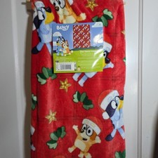 Bluey Bingo 50 x 70 Red Holiday/ Christmas Kids Soft Throw Blanket