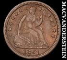1851 Seated Liberty Half Dime- Very Fine+- Semi Key Better Date #J6238