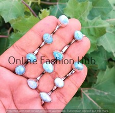 Blue Laimar Gemstone Ring Lot 925 Sterling Silvar Plated Spiritual Jewelry