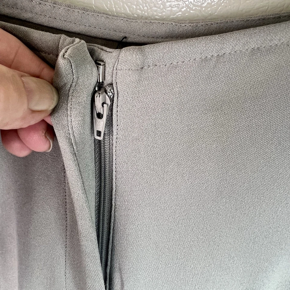 Eileen Fisher Silk Georgette Crepe Pants Women Size PP - 28X29 Gray Straight Leg - Image 4 of 4