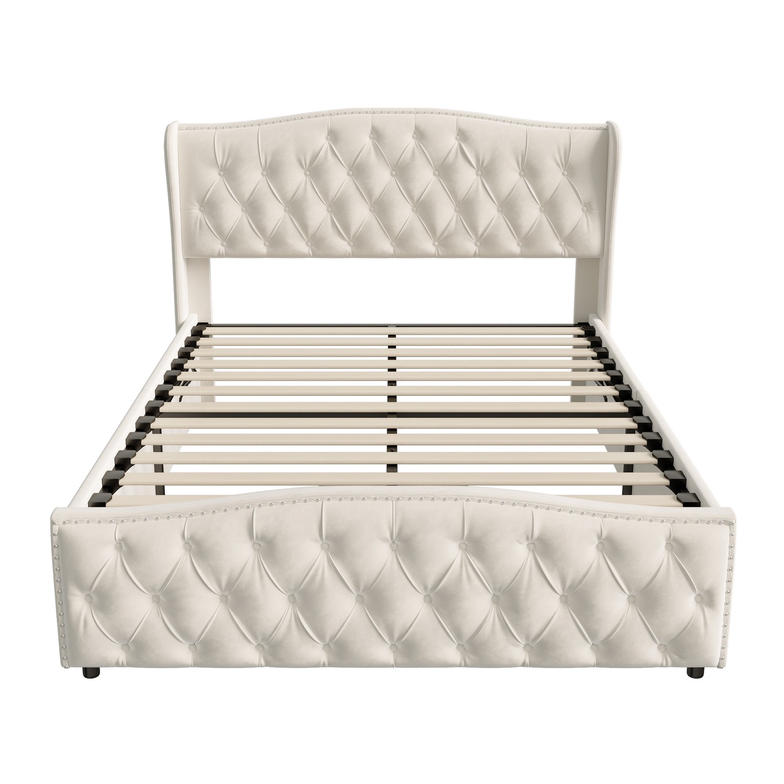 Polsterbett mit Lattenrost Stauraum,Bettgestell 160x200 Boxspringbett Doppelbett